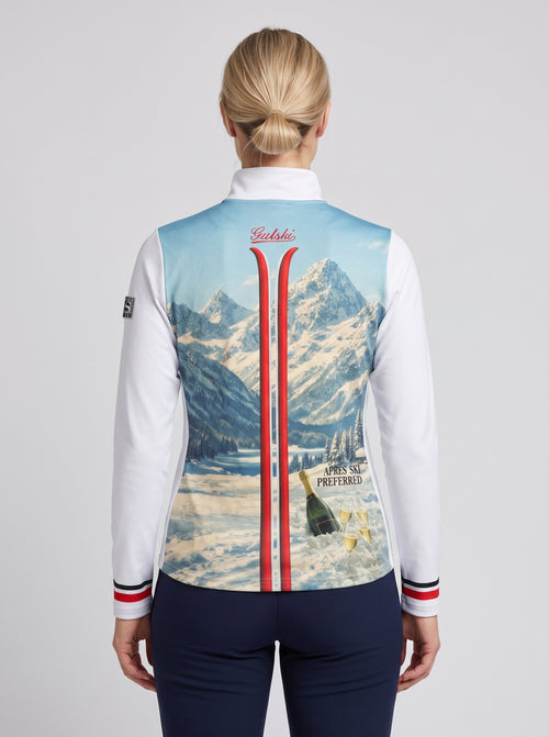 Gutski Alp Luxury women's ski midlayer in white, back