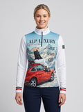 Gutski Alp Luxury women's ski midlayer in white, front