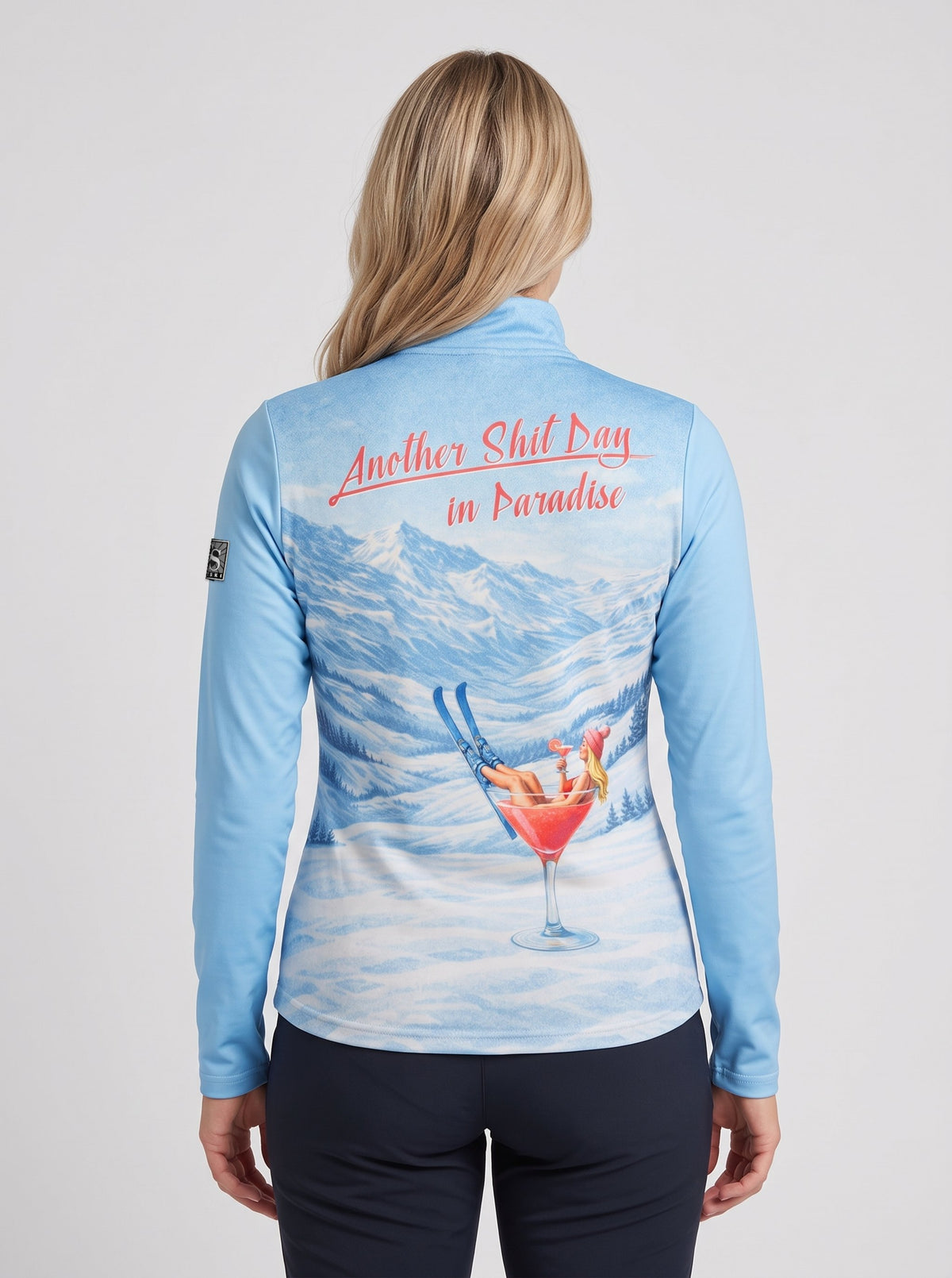 Gutski Alpine Martini dames-skipully in blauw, achterkant