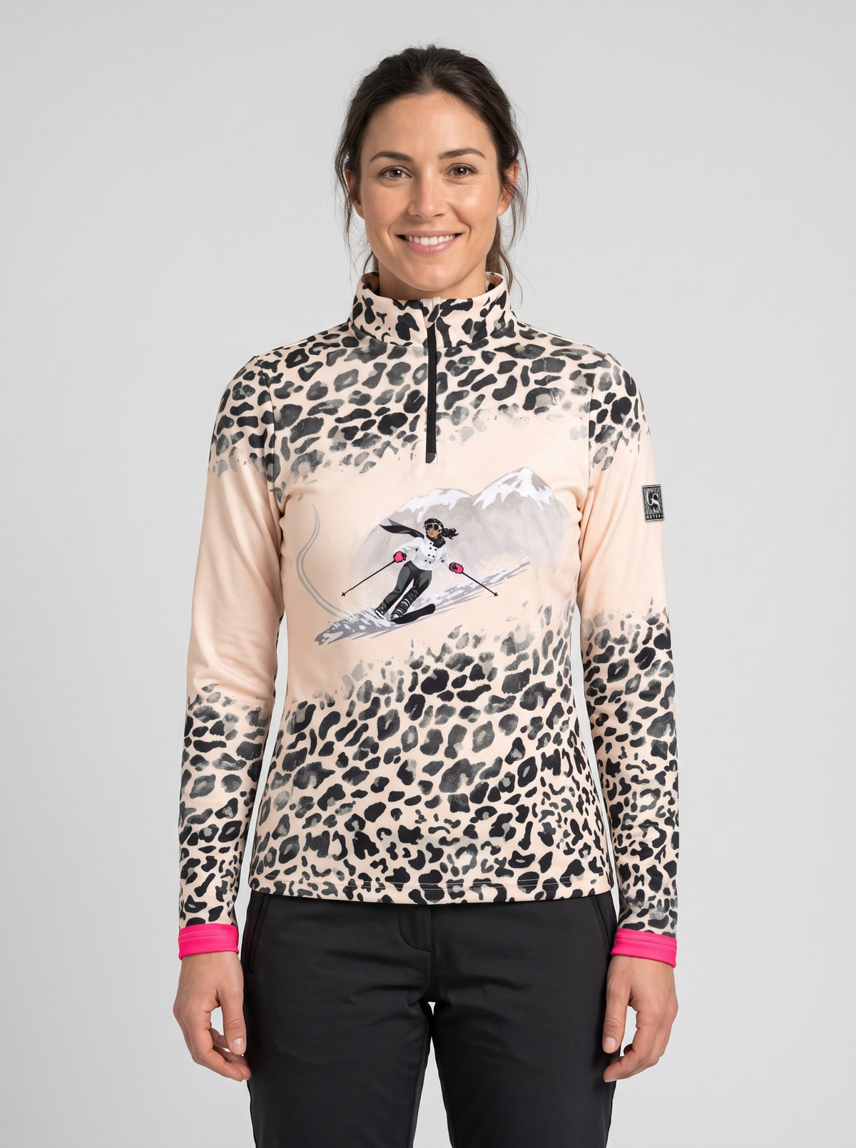 Gutski Après-Ski Spritz women's ski midlayer in white, front