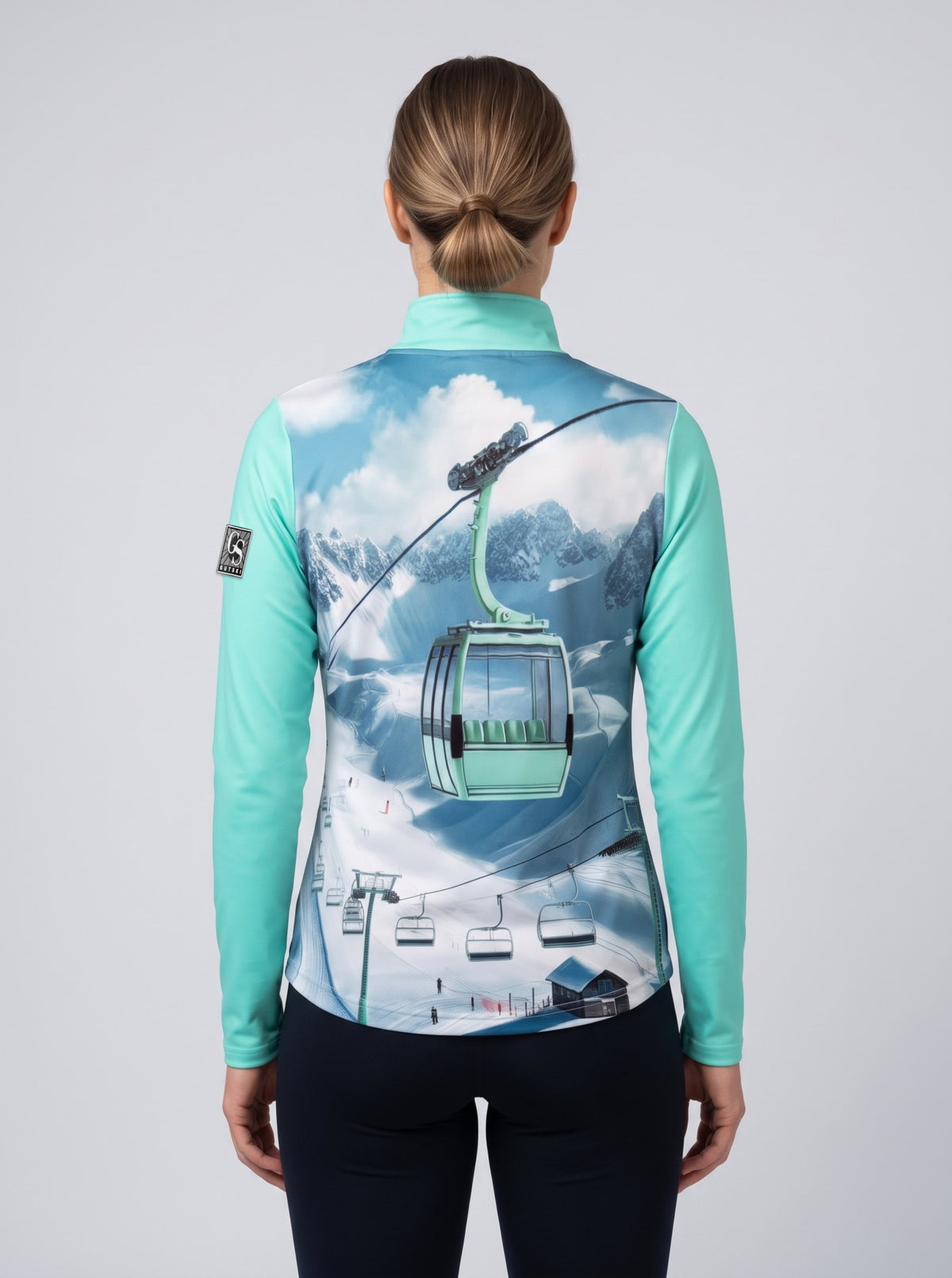 Gutski Champagnehirsch women's ski midlayer in mint, back