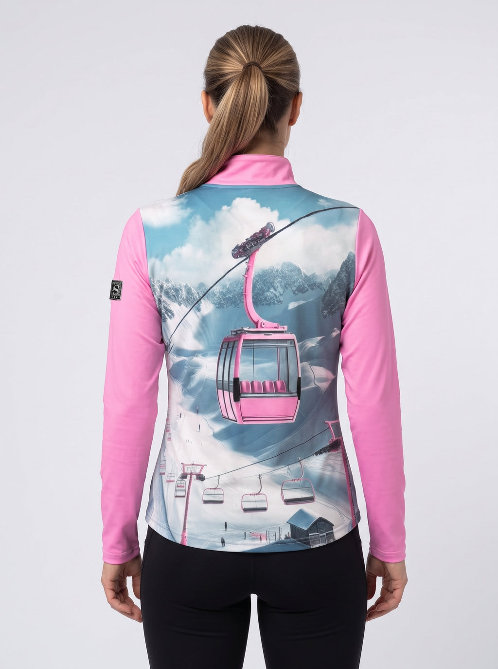 Gutski Champagnehirsch Skipullover für Damen in Rosa, Rückseite