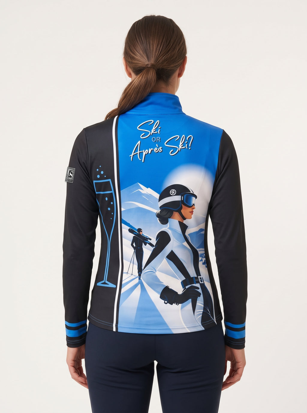 Gutski St. Moritz dames-skipully in blauw, achterkant