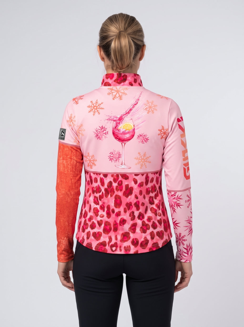 Gutski Sunrise Spritz dames-skipully in roze, achterkant