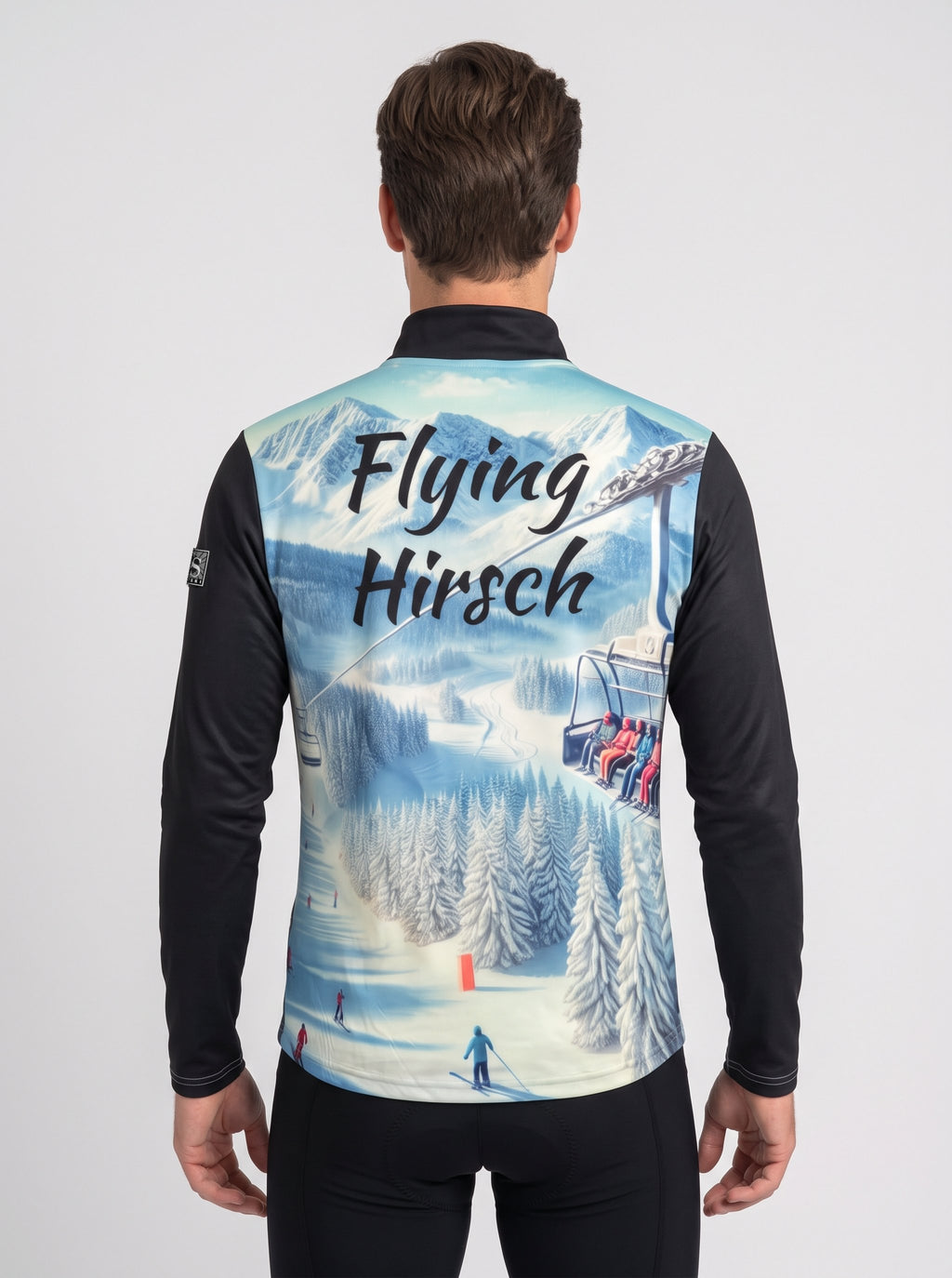Gutski Flying Hirsch Skipullover für Herren in Schwarz, Rückseite