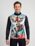 Gutski Flying Hirsch Skipullover für Herren in Schwarz, Vorderseite