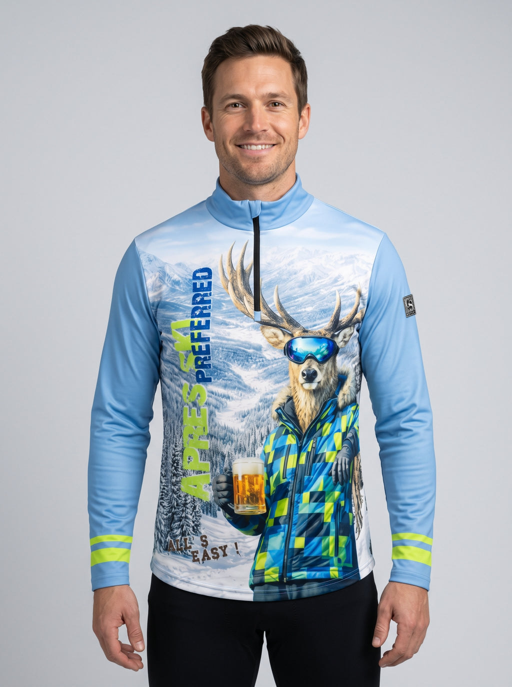 Gutski Masshirsch heren-skipully in lime, voorkant