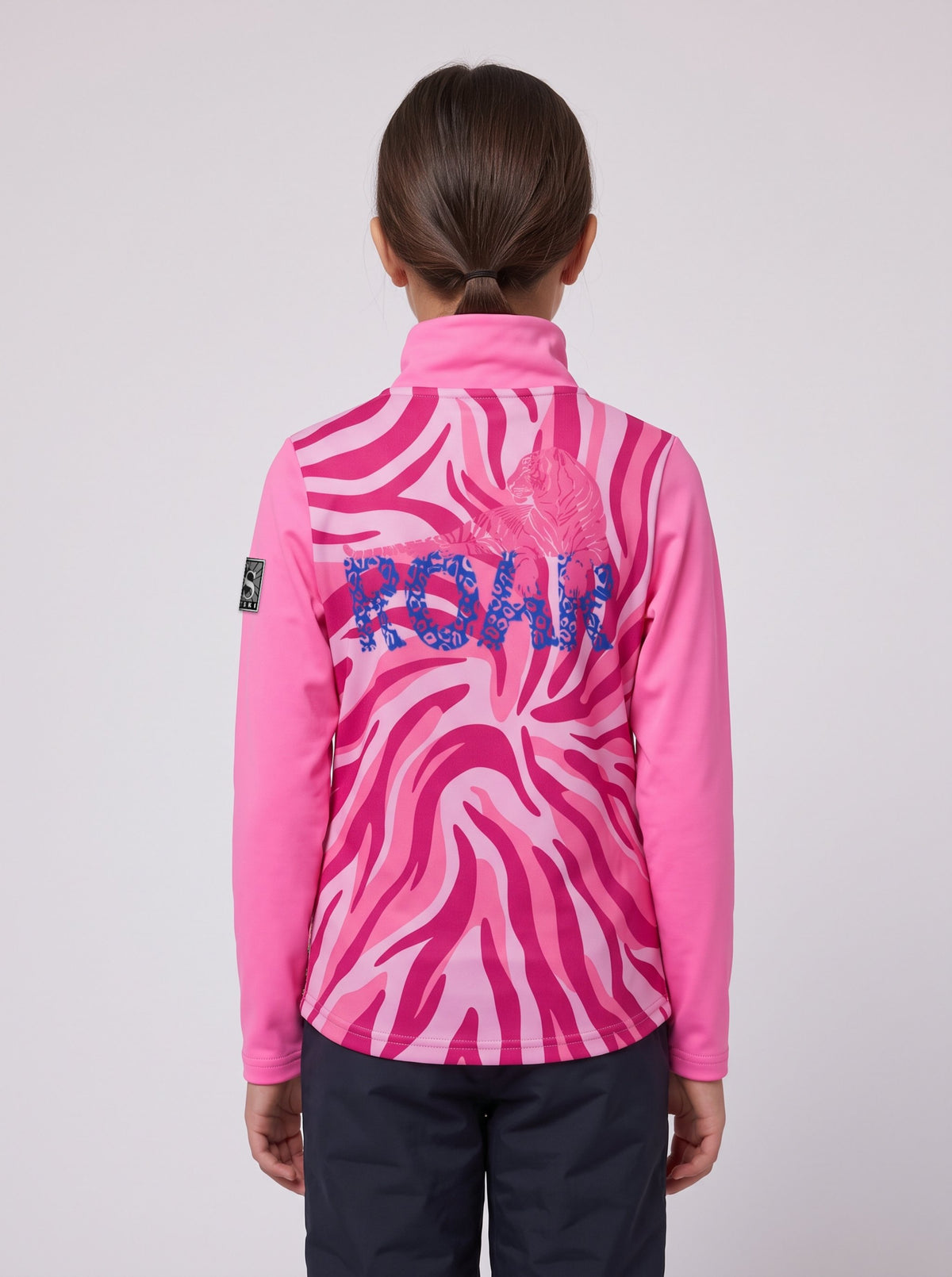 Gutski Pistentiger kids' ski midlayer in pink, back