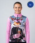 Champagnehirsch 26/27 skipully dames in roze, voorkant