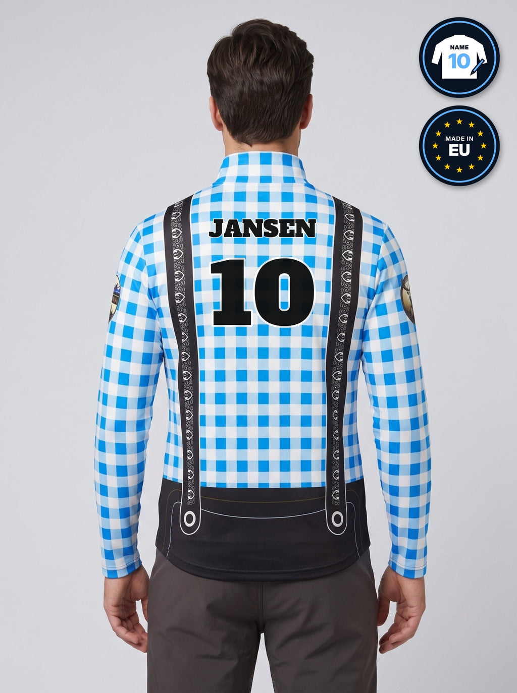 Lederhosen Skipully – met eigen naam & nummer
