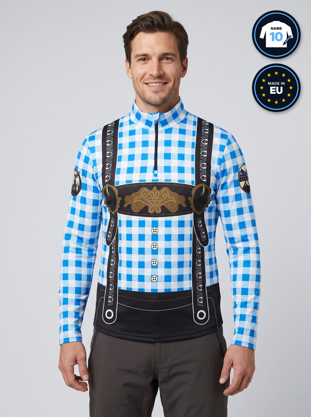 Lederhosen Skipully – met eigen naam & nummer